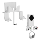 Wall Mount Holder Bundle for XBOX Series S, Detachable Controller Bracket with Charging Hole & Earphone Wall Mount