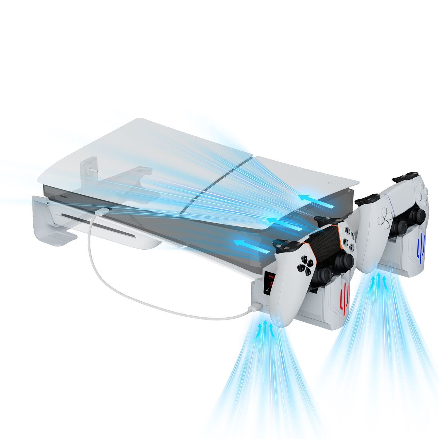 HOSANWELL PS5 Slim / Pro Horizontal Stand with Cooling Fans