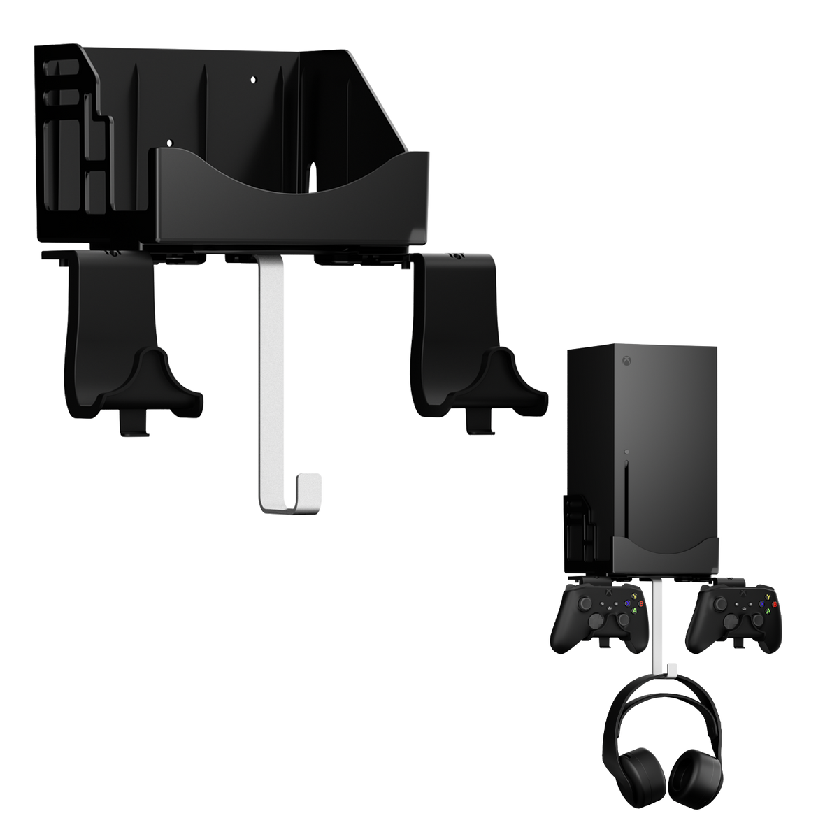 Hosanwell XBOX Series X Wall Mount Bracket Stand Set, Detachable Controller Holder & Headphone Hanger