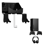 XBOX Series X Wall Mount Bracket Stand Set, Detachable Controller Holder & Headphone Hanger