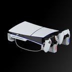 PS5 Slim / Pro horizontal stand with controller charging, RGB light, and cooling fans
