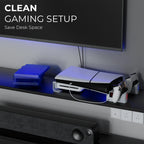 Space-saving PS5 Slim / Pro horizontal stand for a clean TV console gaming setup