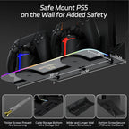 Hosanwell Black PS5 Wall Mount Kit for Dark Gaming Setups