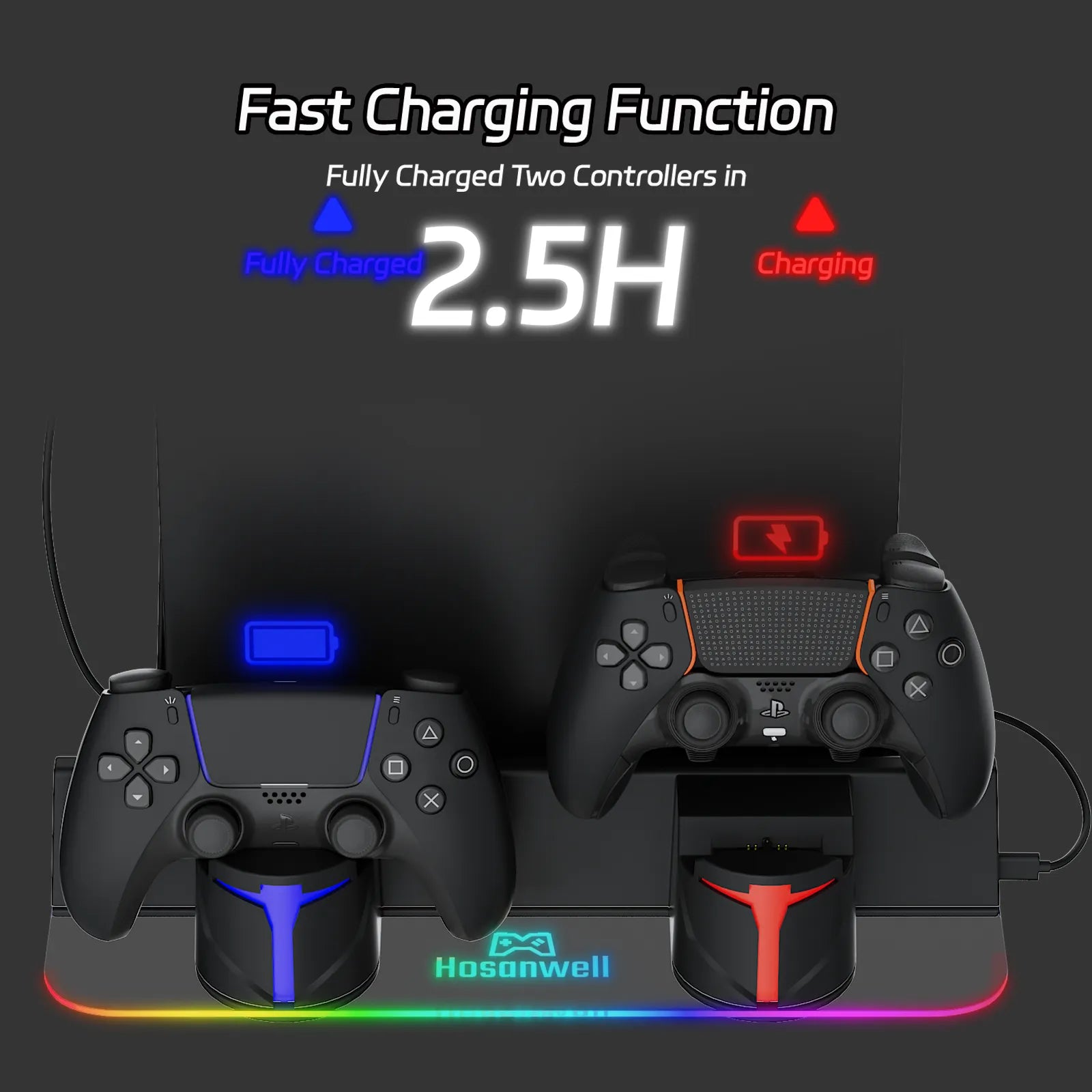 Hosanwell Black PS5 Wall Mount Kit for Dark Gaming Setups