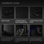 Hosanwell Black PS5 Wall Mount Kit for Dark Gaming Setups