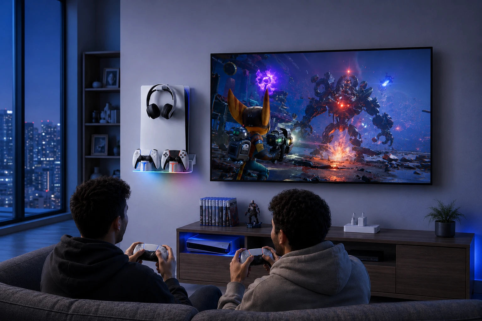 HOSANWELL PS5 accessories for a clean and organized gaming room setup