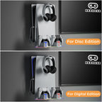 Hosanwell PS5 wall mount compatible with PS5 Disc Edition and Digital Edition consoles