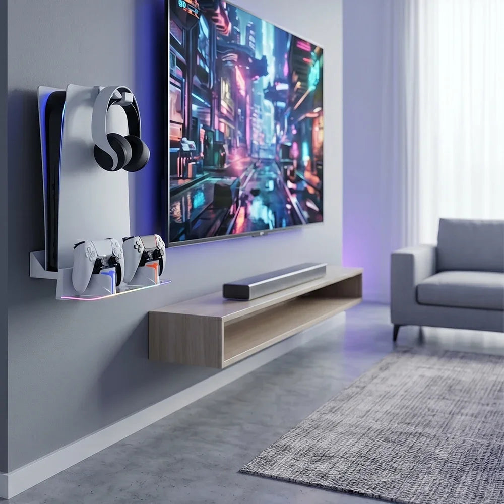 HOSANWELL PS5 wall mount for a clean living room gaming setup