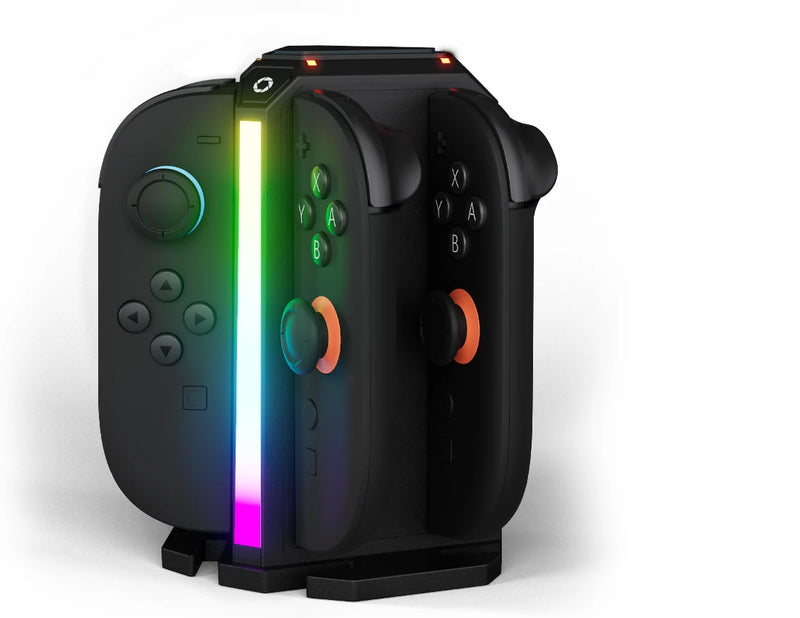 Switch controller charging station with RGB lighting