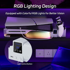 PS5 Slim and PS5 Pro horizontal stand with colorful RGB lighting and light control button