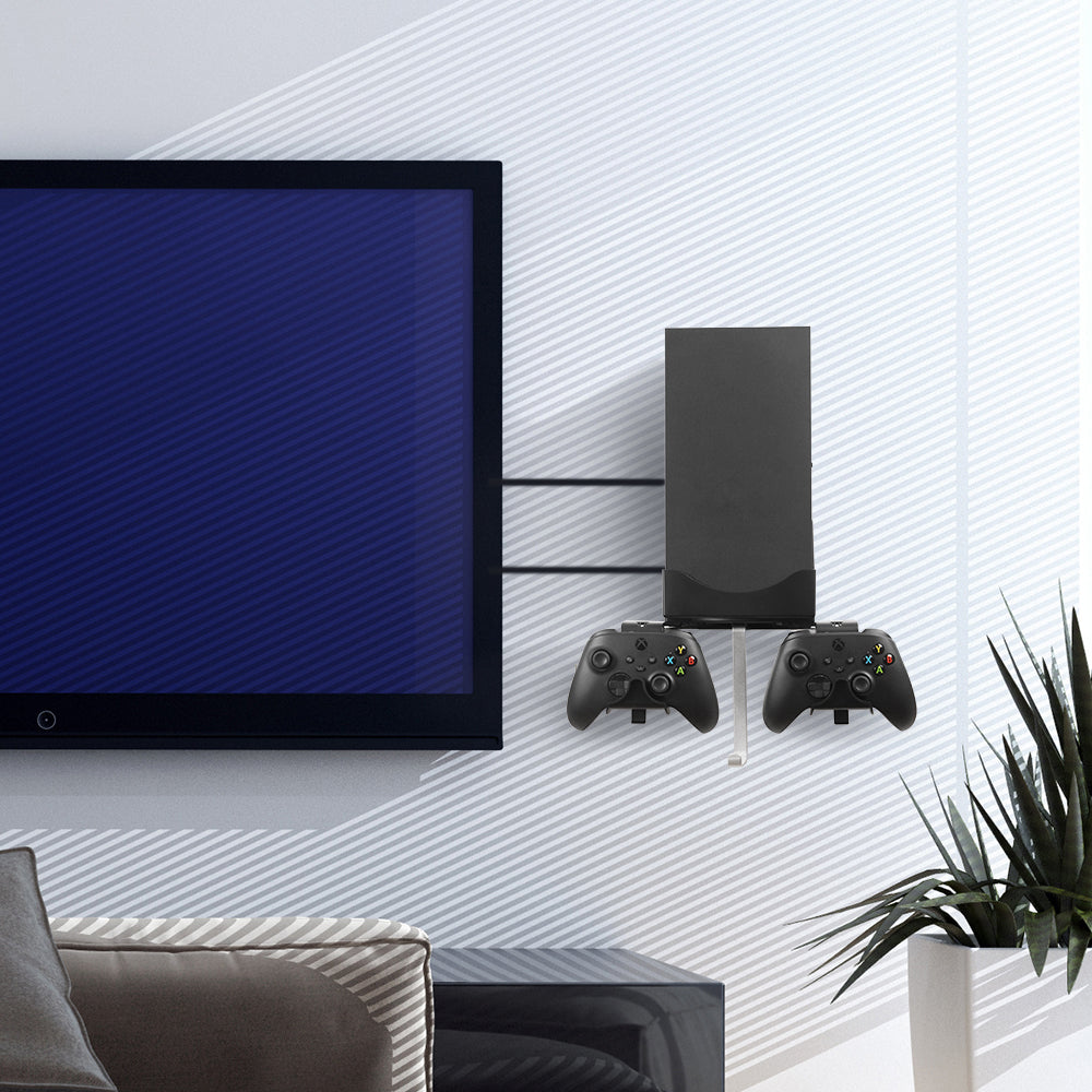 Hosanwell XBOX Series X Wall Mount Bracket Stand Set, Detachable Controller Holder & Headphone Hanger